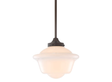 Kurtz School House Adjustable Drop Metal/Glass LED Pendant